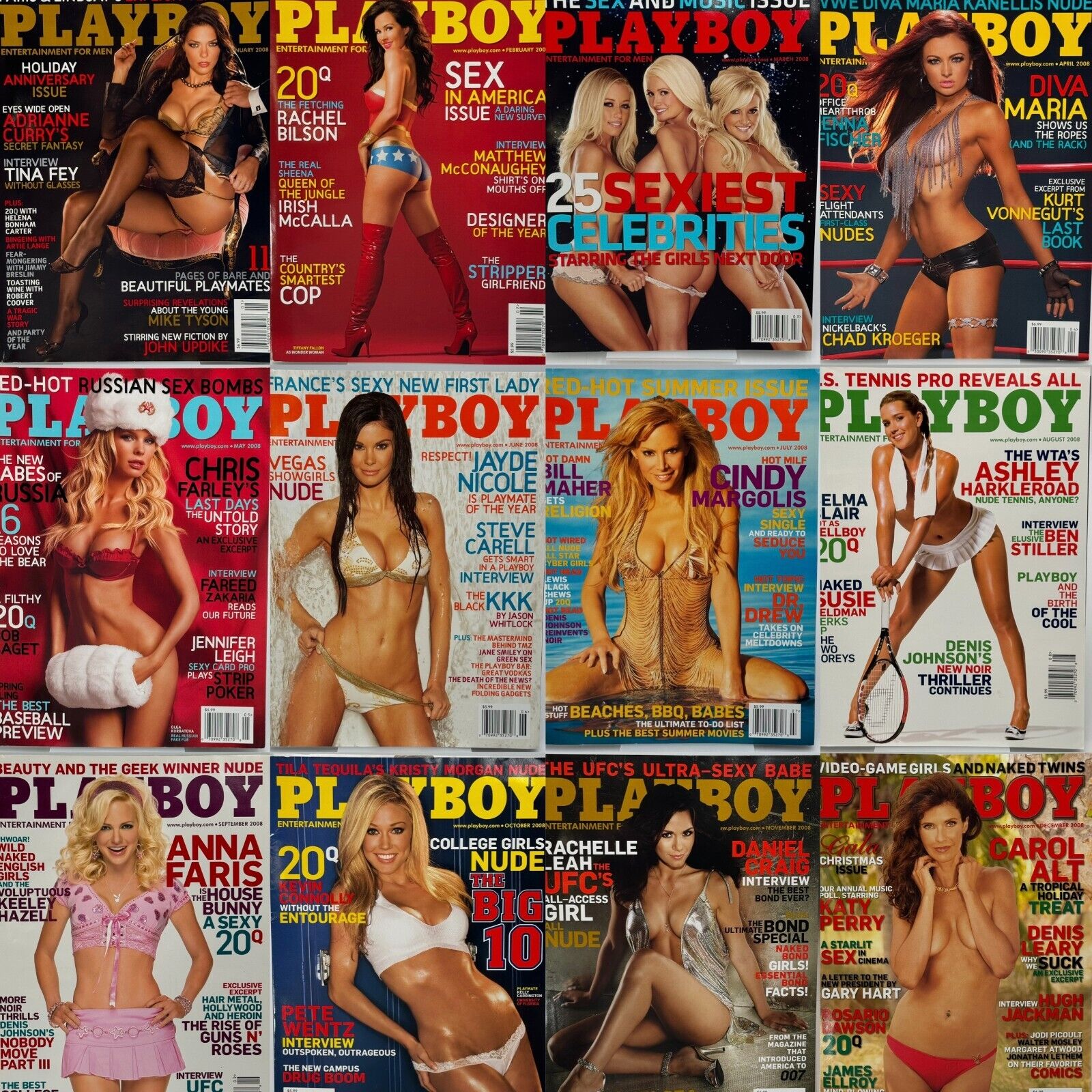 Playboy 2008 Complete Set Iconic Celebrity Anna Faris Kendra Wilkinson Playmate