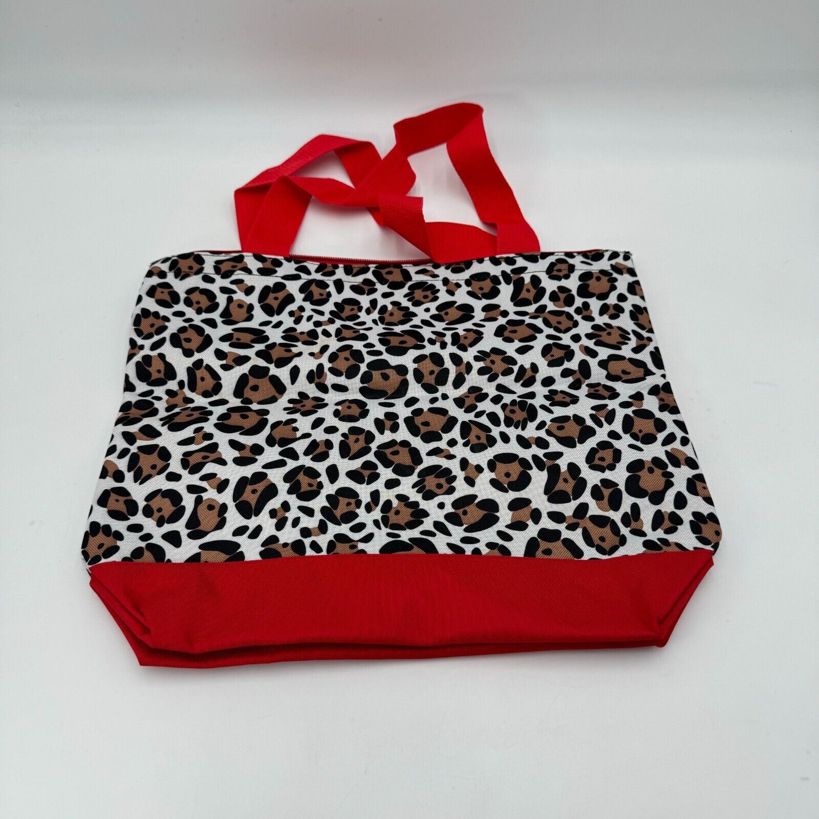 Leopard Print & Red Large Tote Bag with Matching Coin Purse Zippered Psalm NWT