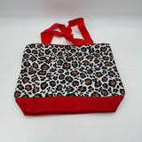 Leopard Print & Red Large Tote Bag with Matching Coin Purse Zippered Psalm NWT