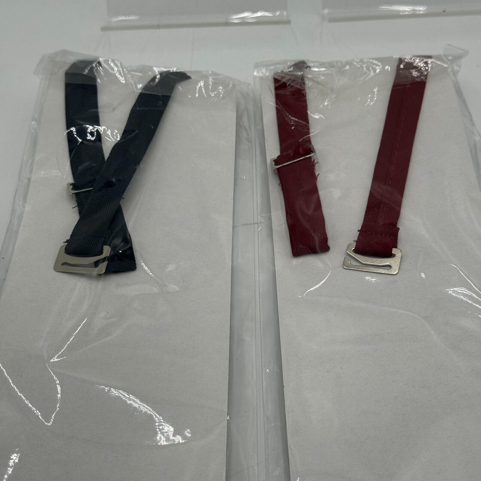 2 pack 14in Adjustable Ties Red Navy Blue Easy Hook On Classic Dress Tie Sealed