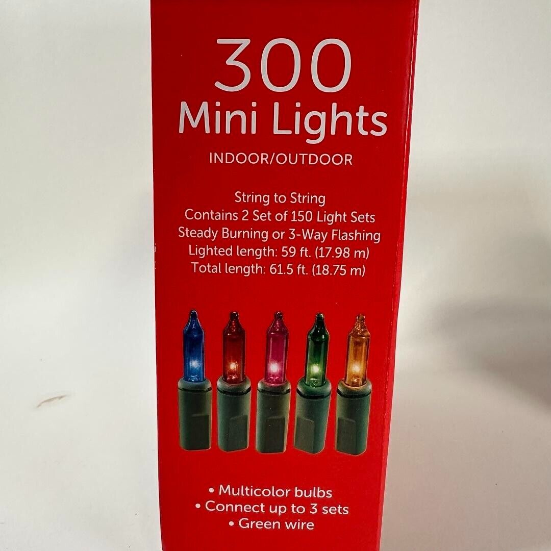 Multicolored Indoor/Outdoor Christmas Lights 300 mini lights + 100 mini lights