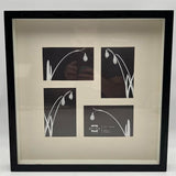 Prinz Shadow Box Glass Picture Frame Holds 4 4x6 Prints Black Wood New 17x17x2