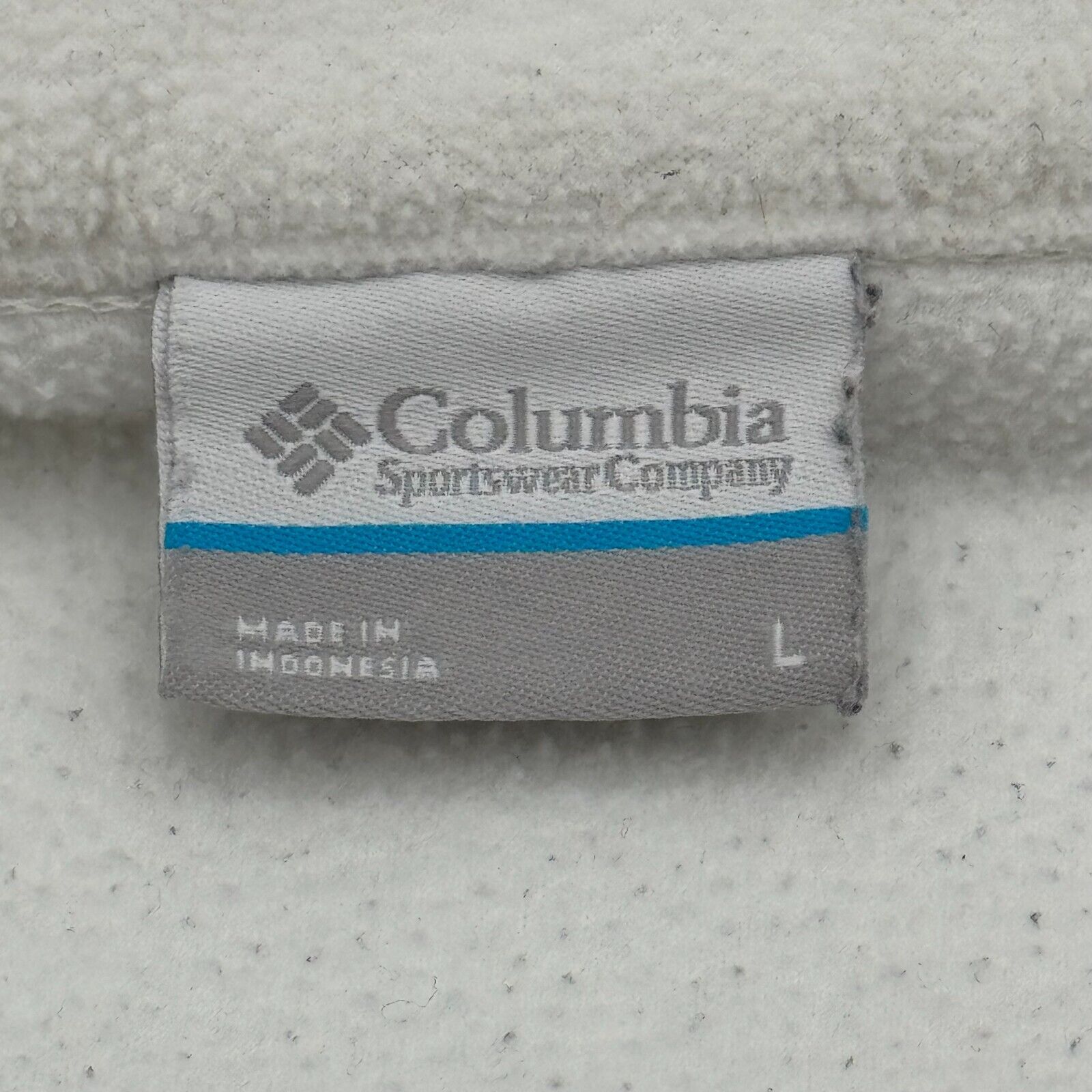 Columbia Fleece Jacket White Fast Trek II Full Zip Sweater Soft Womens Size L