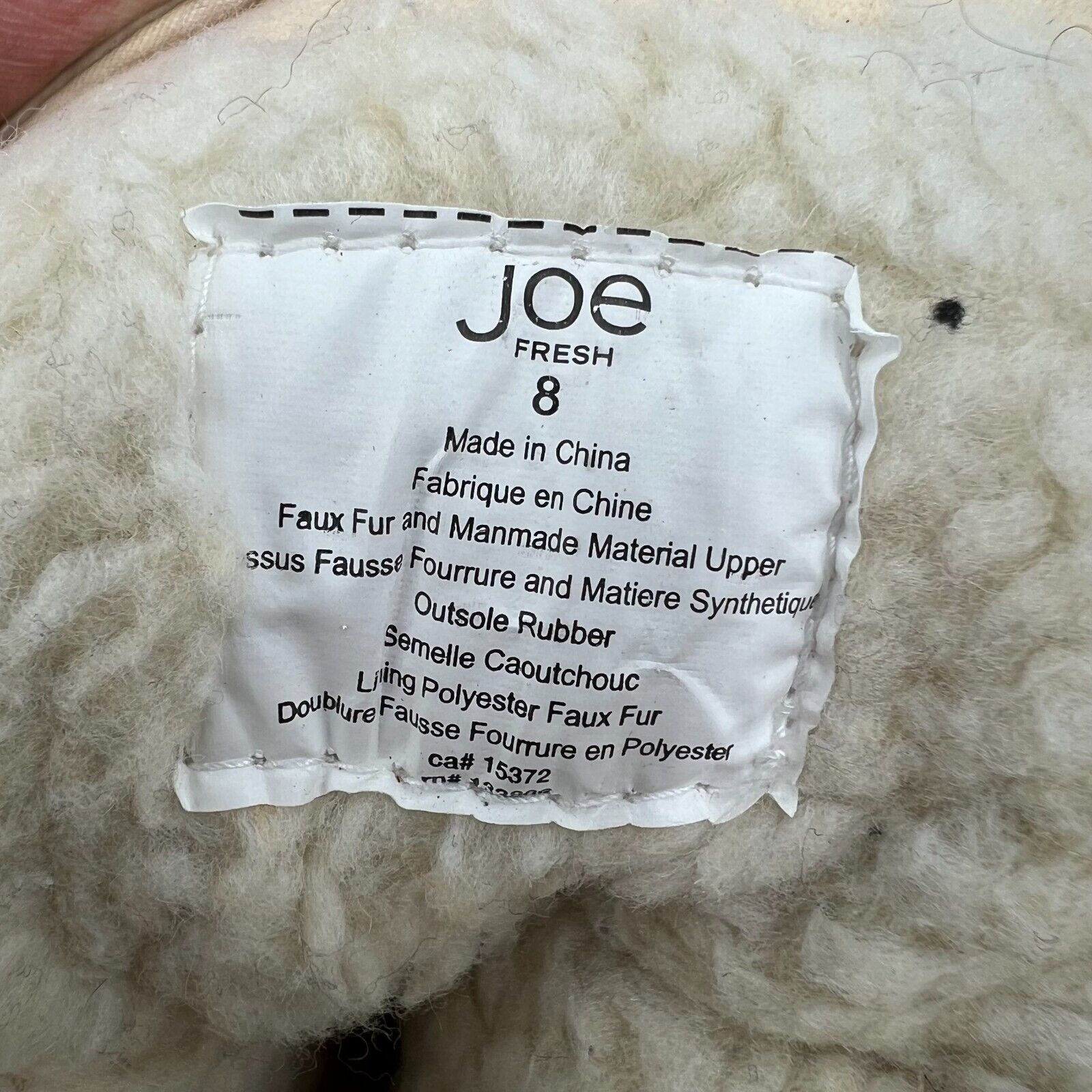 Joe Fresh Faux Fur Boots Rubber Soles Winter Waterproof No Laces Womens Size 8