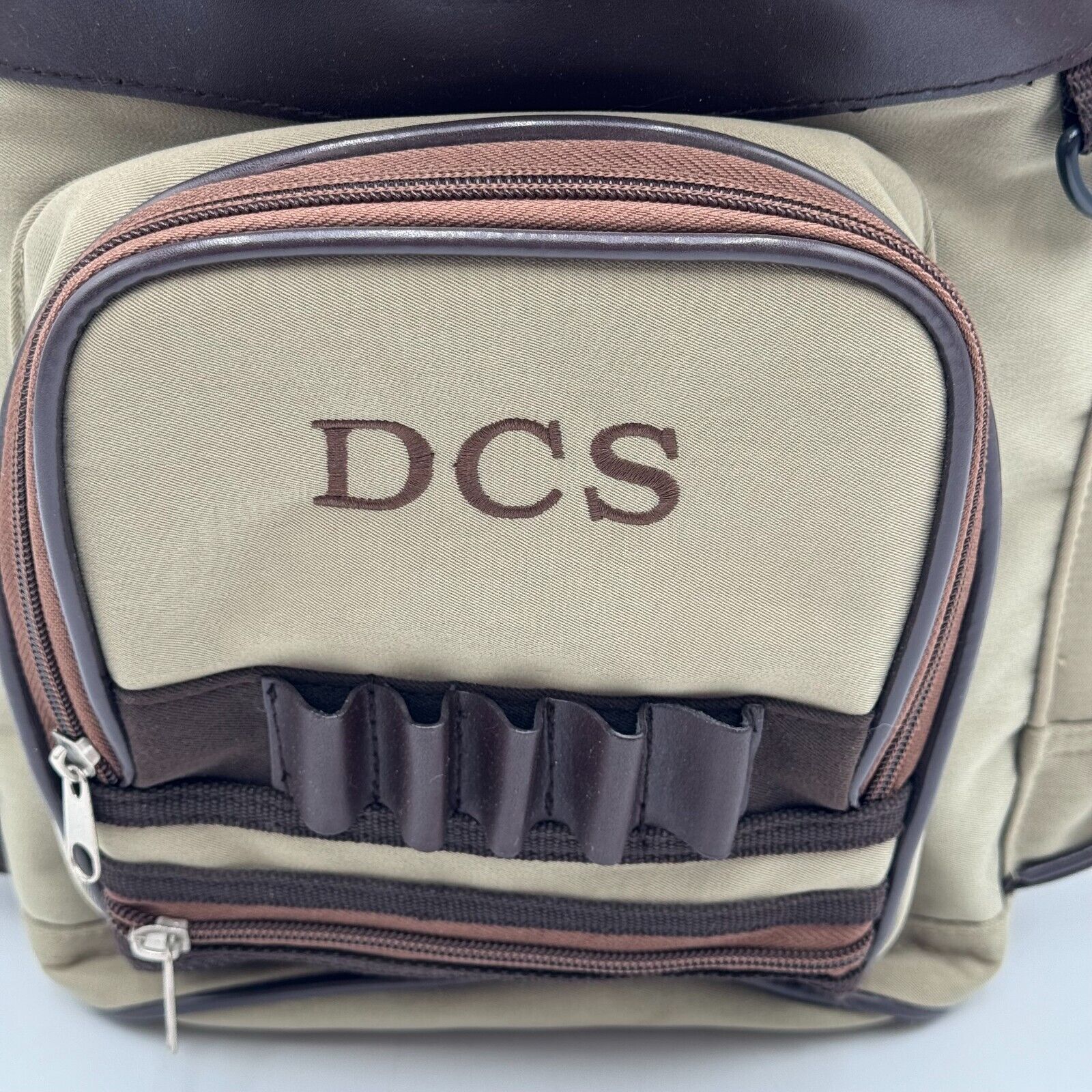 DCS Tactical Hunting Ammo Supply Bag Tan Brown 4 Zip Pocket Bottle Pouch 12x12x6