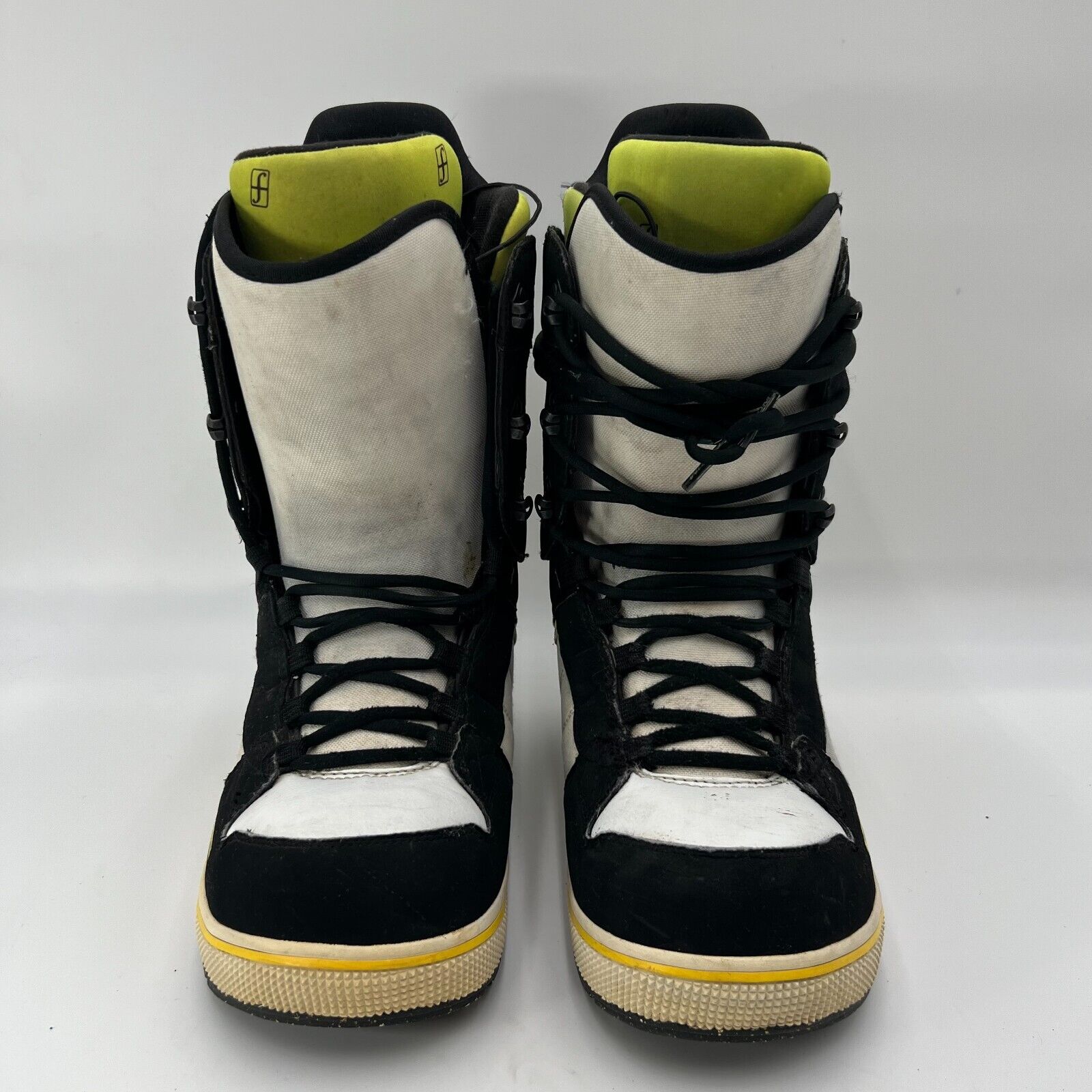 Forum Custom Escape Snowboard Lace Boots inSlick fGel Neon Yellow Mens Size 10