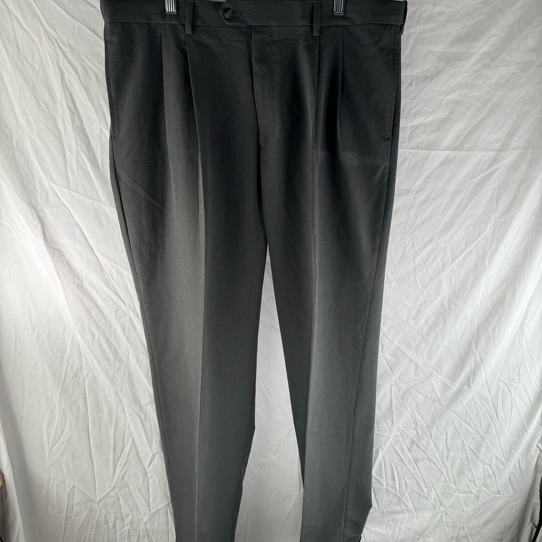 Croft & Barrow Mens Gray Flat Front Straight Leg Regular Dress Pants Size 39x32