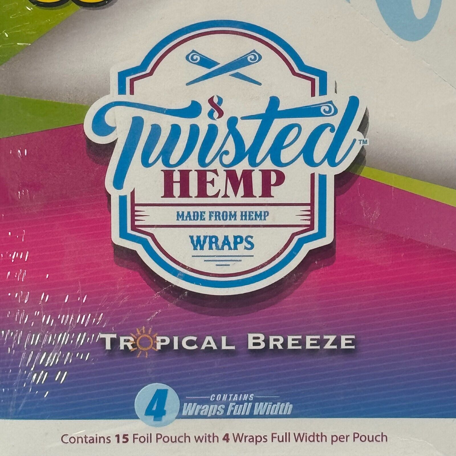 Twisted H Organic 60 High Quality Wrap 15 Pouch of 4 Wraps Tropical Breeze