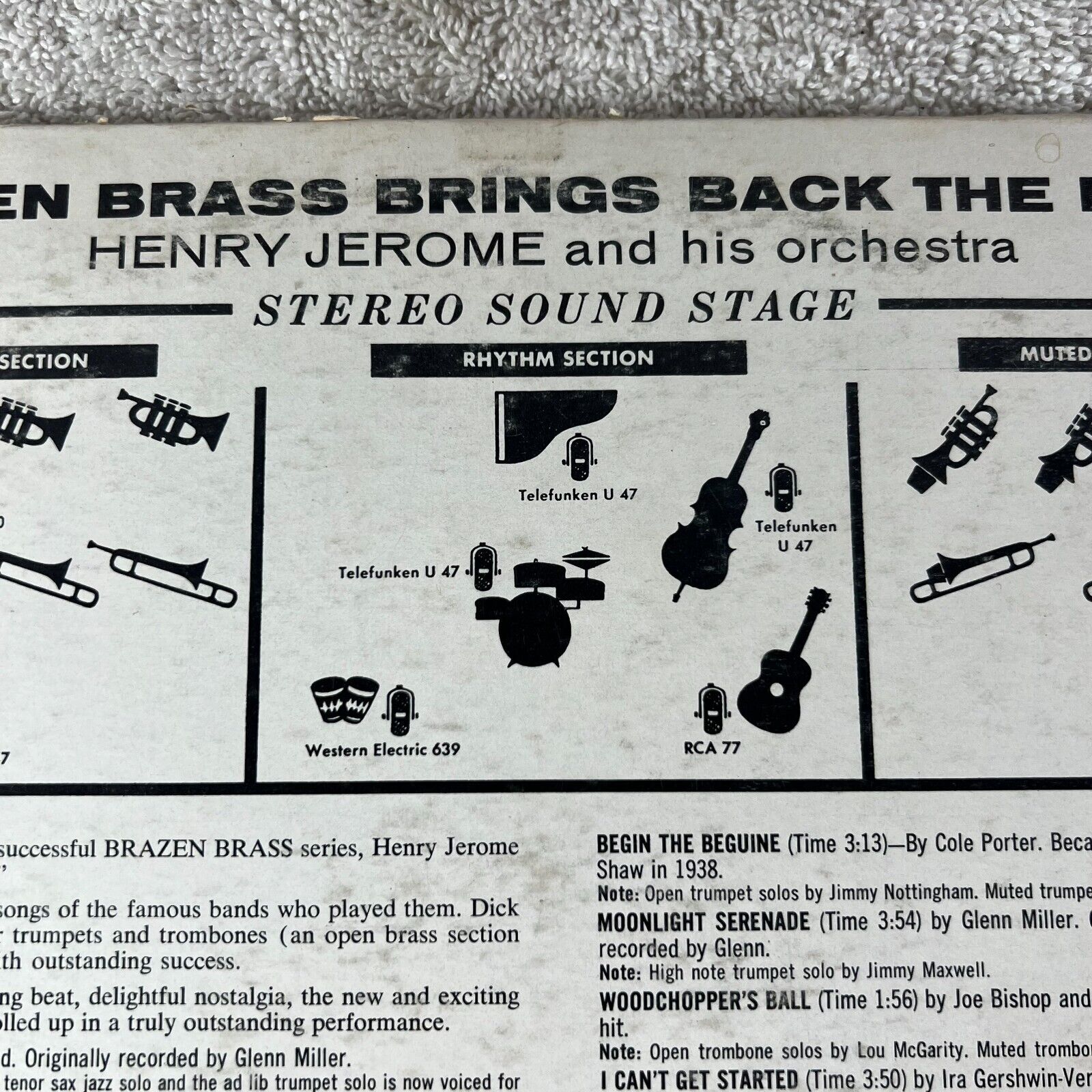 Henry Jerome And His Orchestra BRAZEN BRASS BRINGS BACK THE BANDS! Vinyl Album