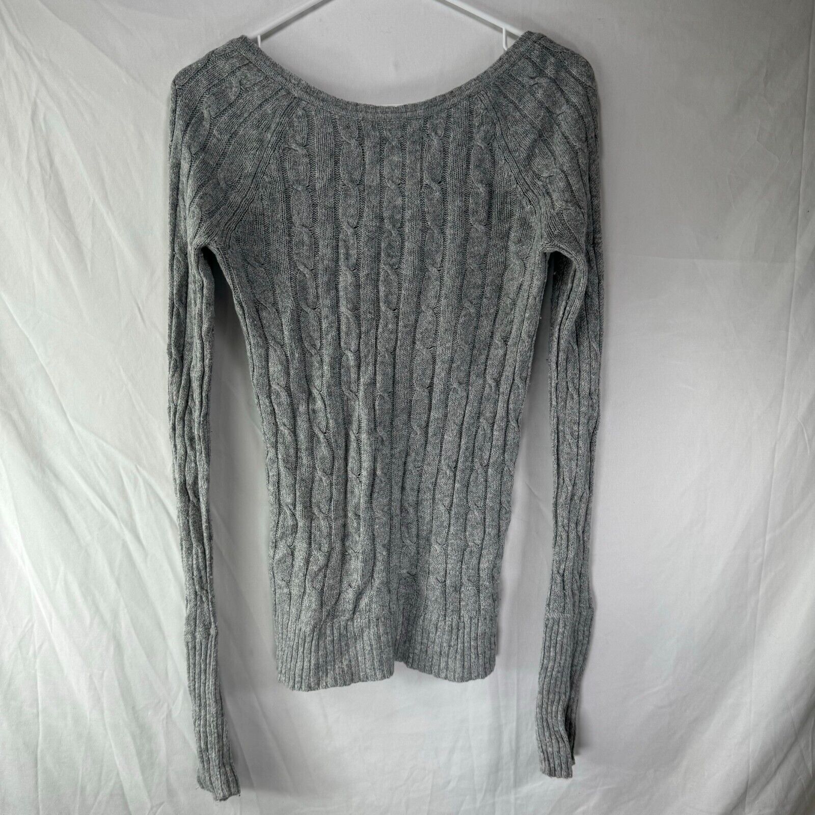 American Eagle Women’s Knit Jumper Sweater Pullover Grey Size Small Petite