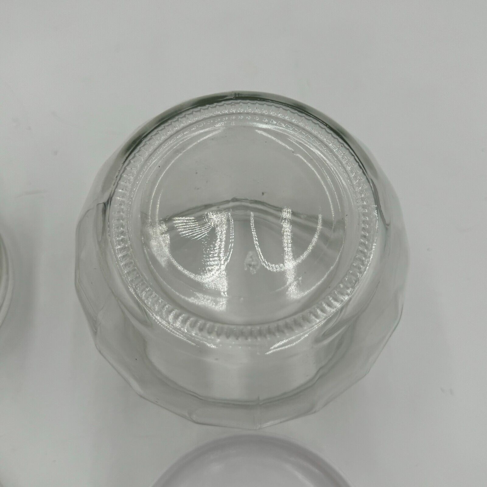 Set of 2 Spherical Clear Airtight Canning Jars With White Plastic Lid Stackable