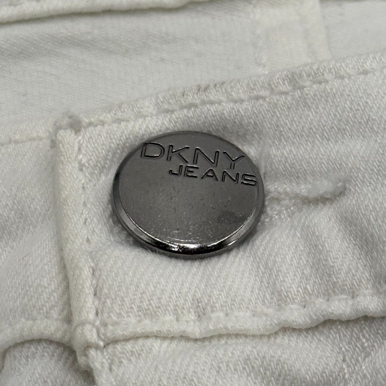 DKNY Jeans Bleecker Boyfriend Womens Size 14W Stretch Denim White