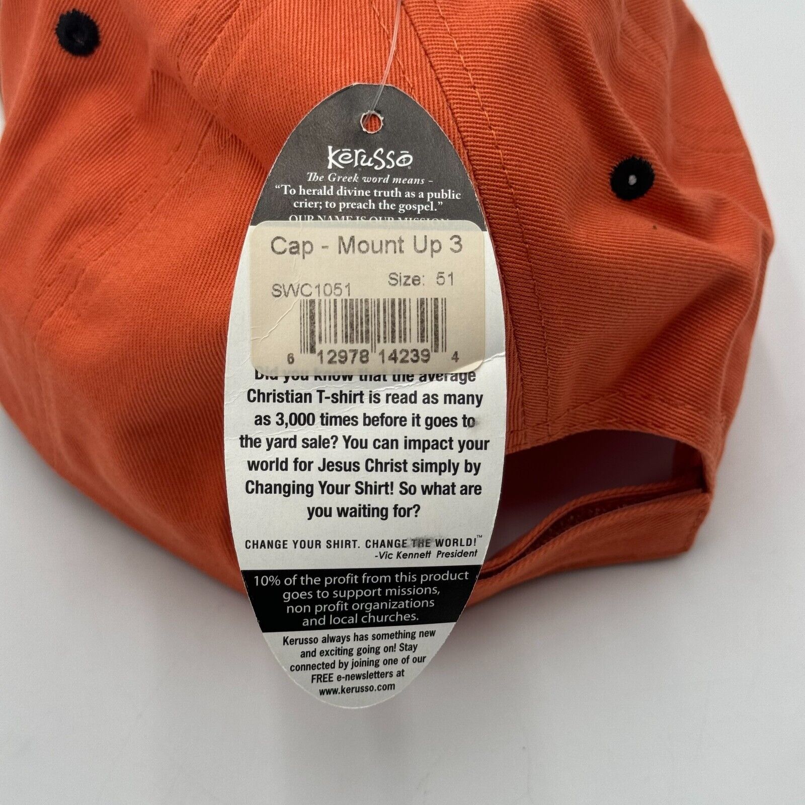 Kerusso Hat Orange Black Chapter Isaiah Motorcycle Rubber Bill One Size NWT