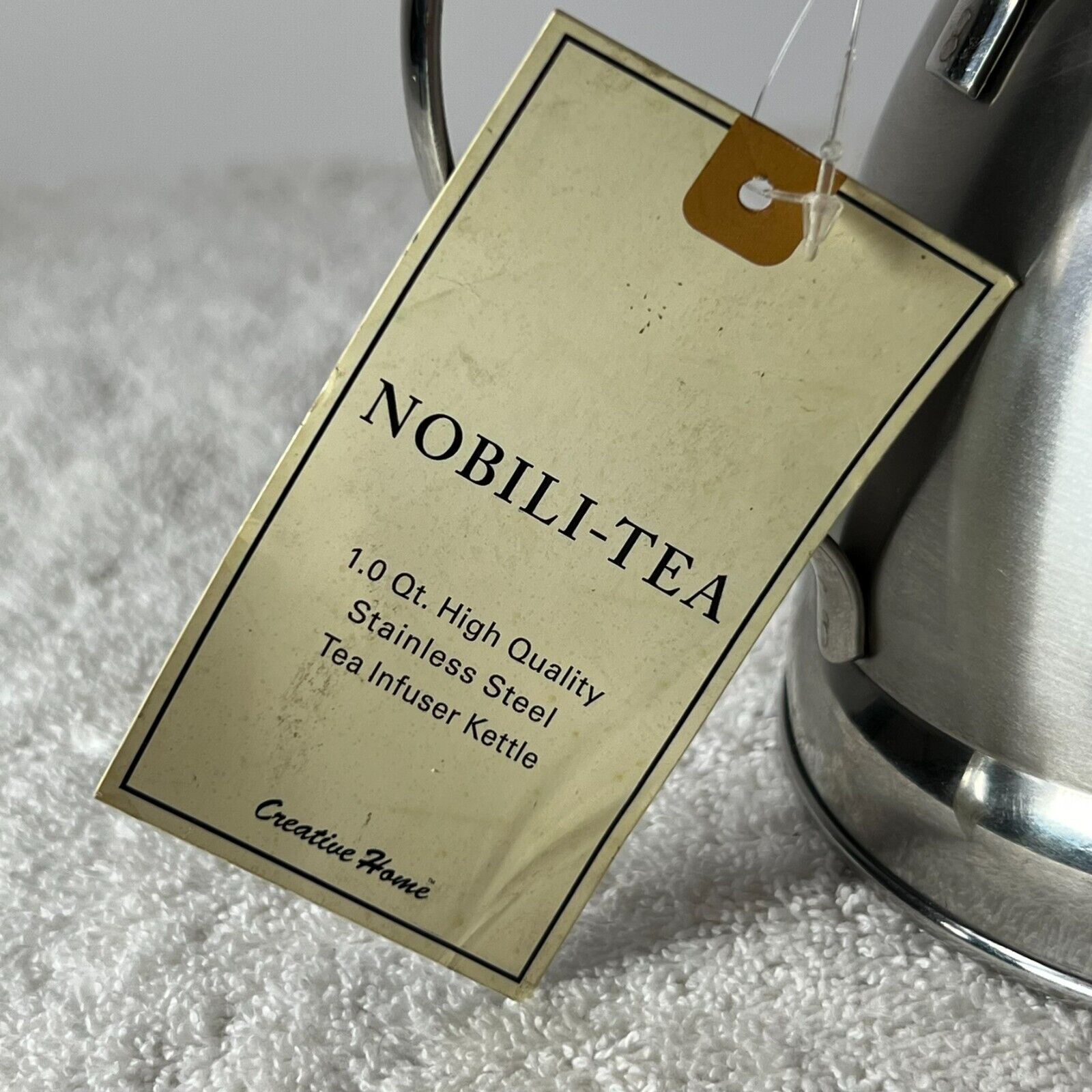 NOBILI-TEA Tea & Whistling High Quality Stainless Steel Kettle w/  1 qt Capacity