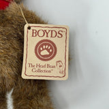 Boyds Head Bean Collection Plush Teddy Bear Red Holiday Snowflake Scarf 573037