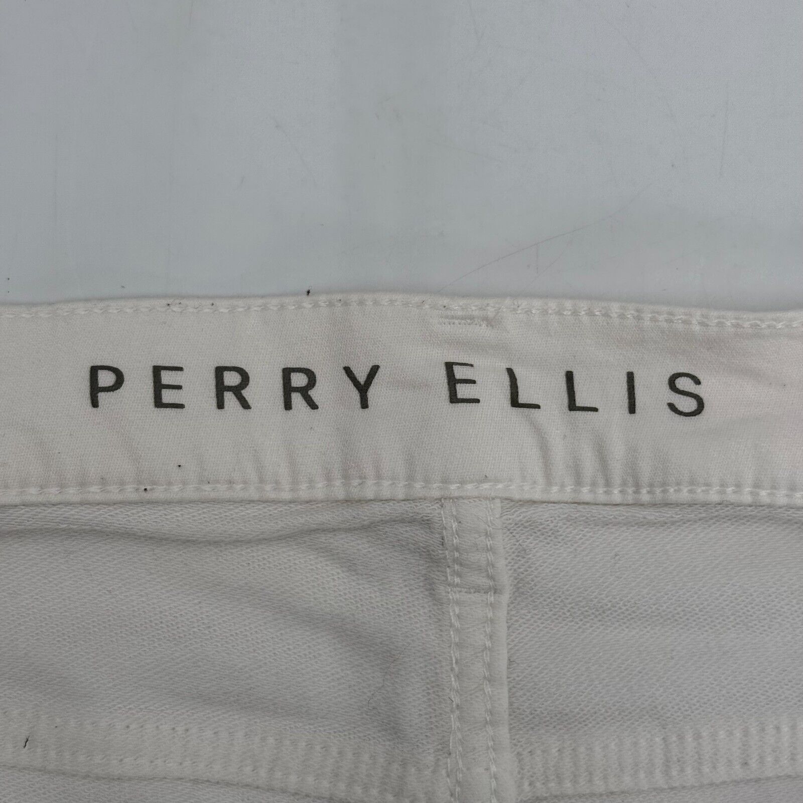 Perry Ellis Very Slim Stretch Jeans White Cotton Pants Size 33x30