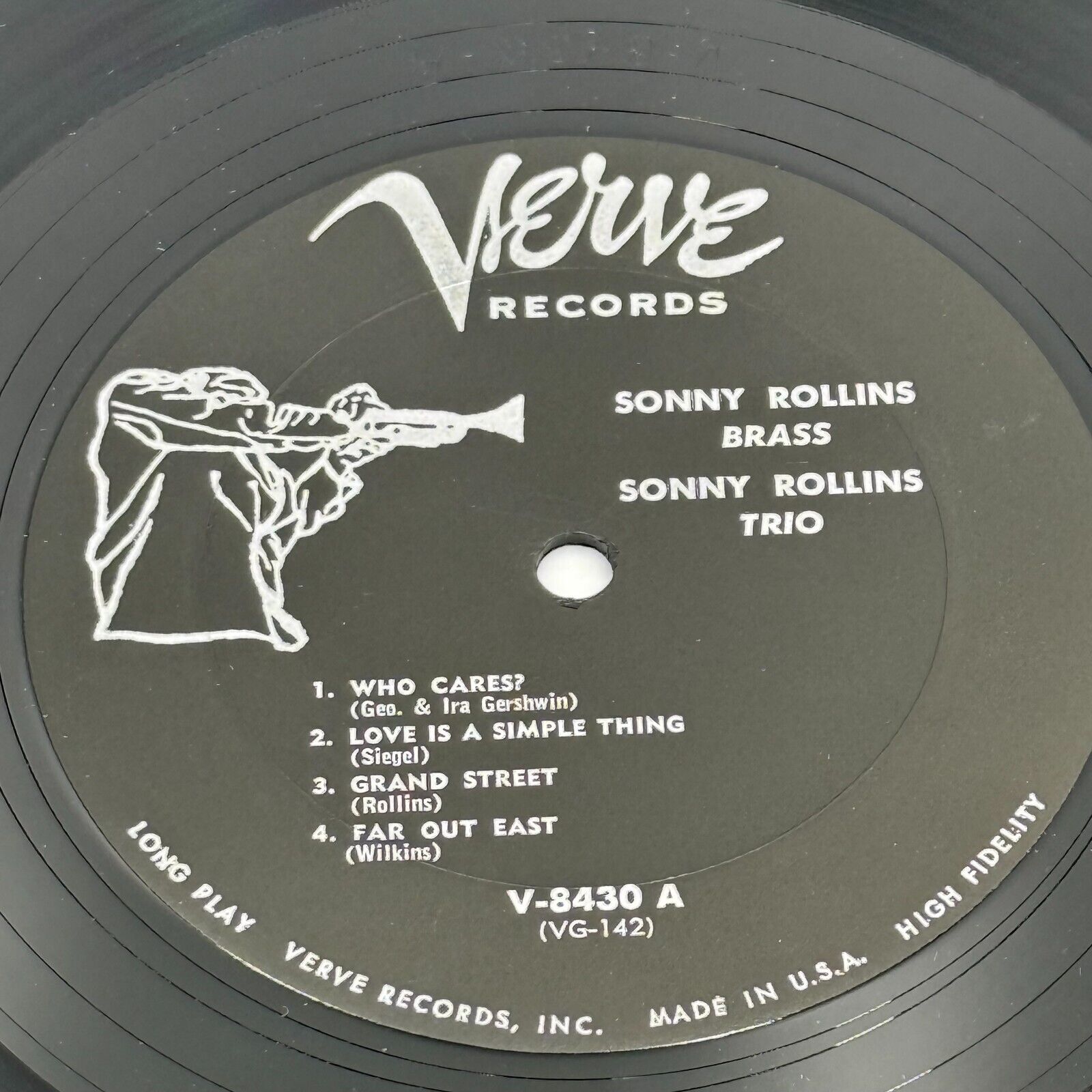 Sonny Rollins Trio Brass V-8430 Rare Vinyl LP Verve, 1962 JAZZ