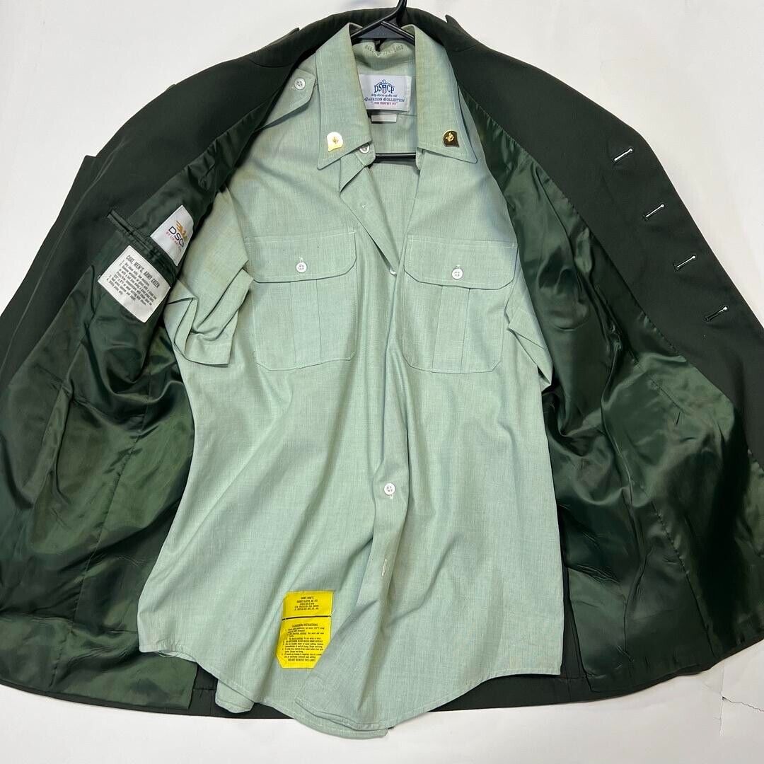 US Army Dress Greens 3pc Suit Jacket 40R Shirt Size 16 Slacks 32 R 2nd Infantry