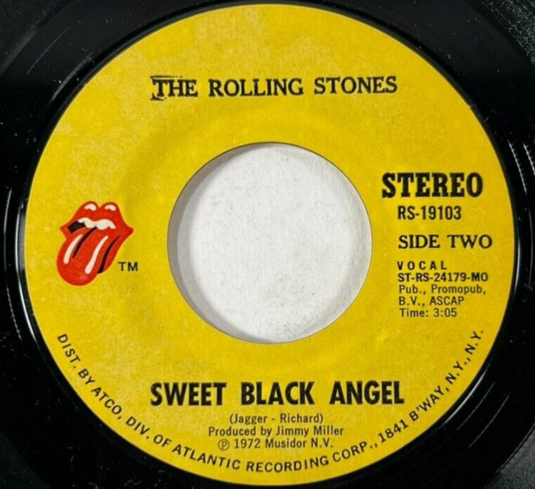 The Rolling Stones - Sweet Black Angel / Tumbling Dice 45RPM 7” Single Vinyl