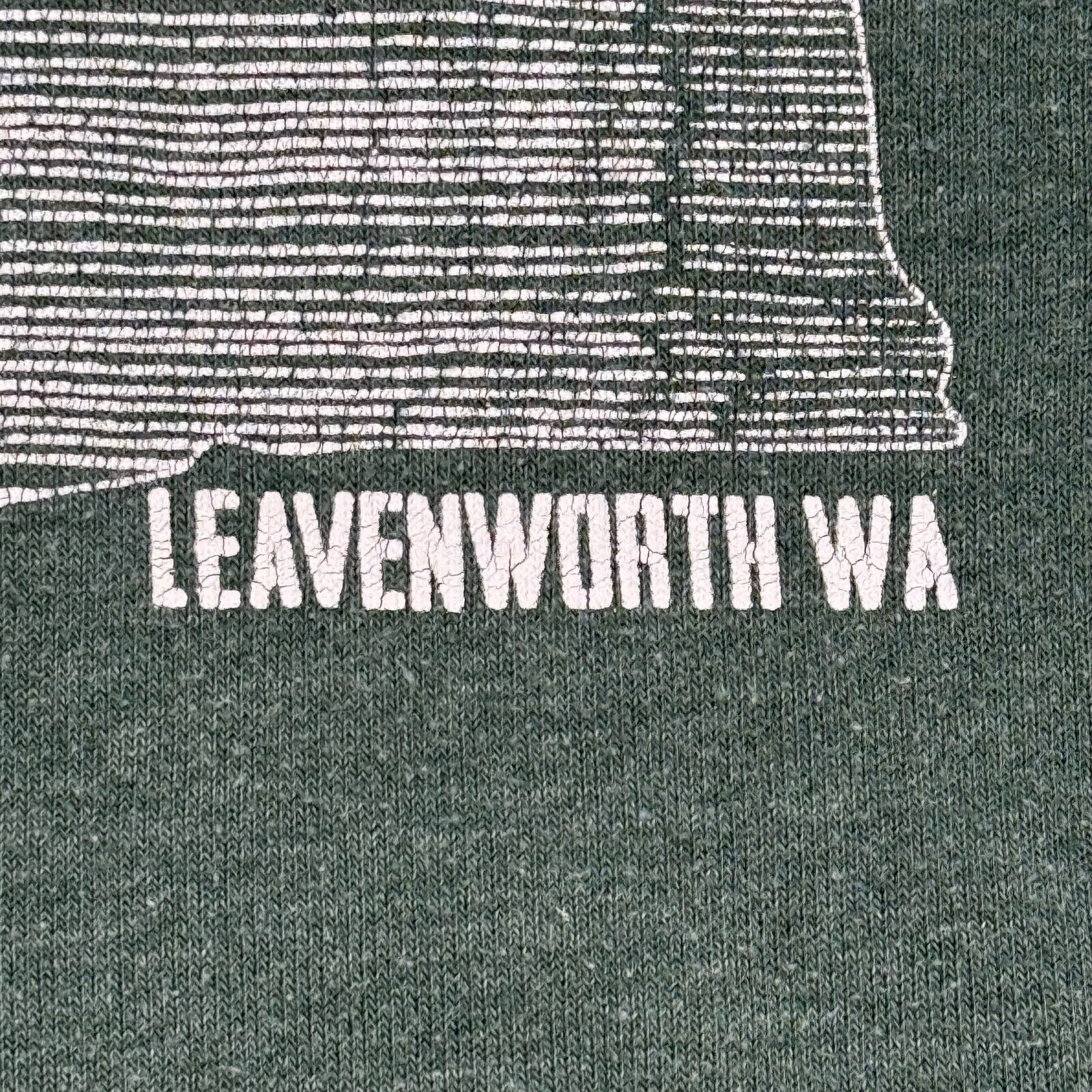 Leavenworth WA Hoodie Forest Green Local Washington State Mountain Map Adult S