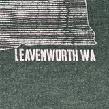 Leavenworth WA Hoodie Forest Green Local Washington State Mountain Map Adult S