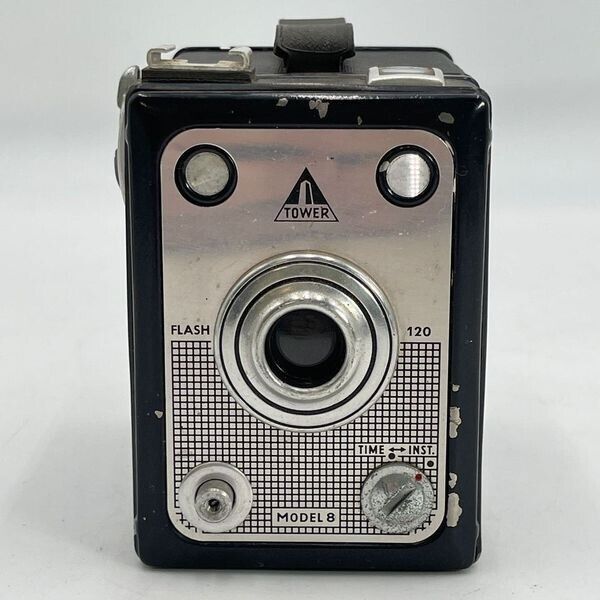 Vintage Tower Model 8 120mm Roll Film 110mm Lens Rare Box Camera  - Untested