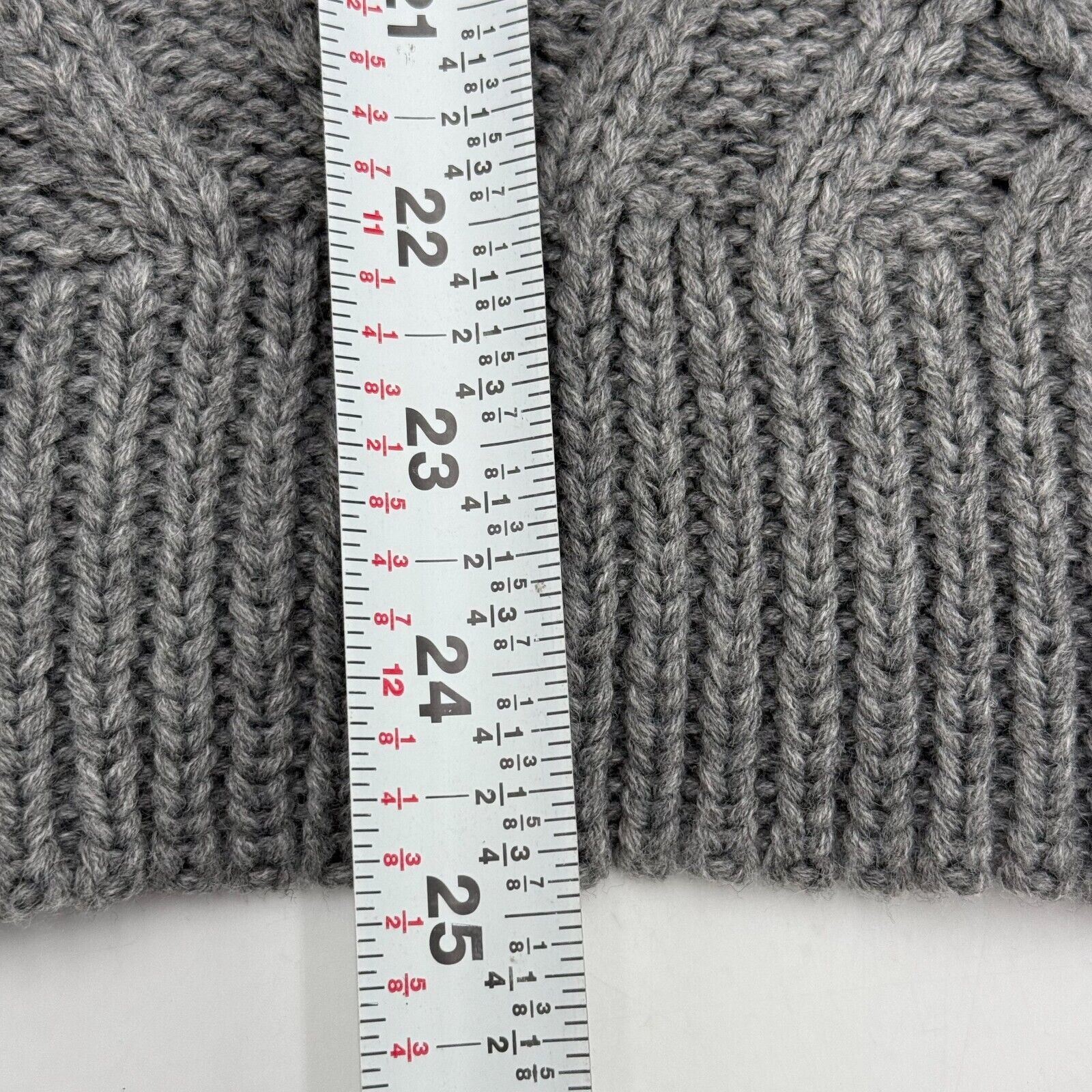 Cotton Emporium Sweater Grey Puffball Knit Woven Crochet Womens Size XS