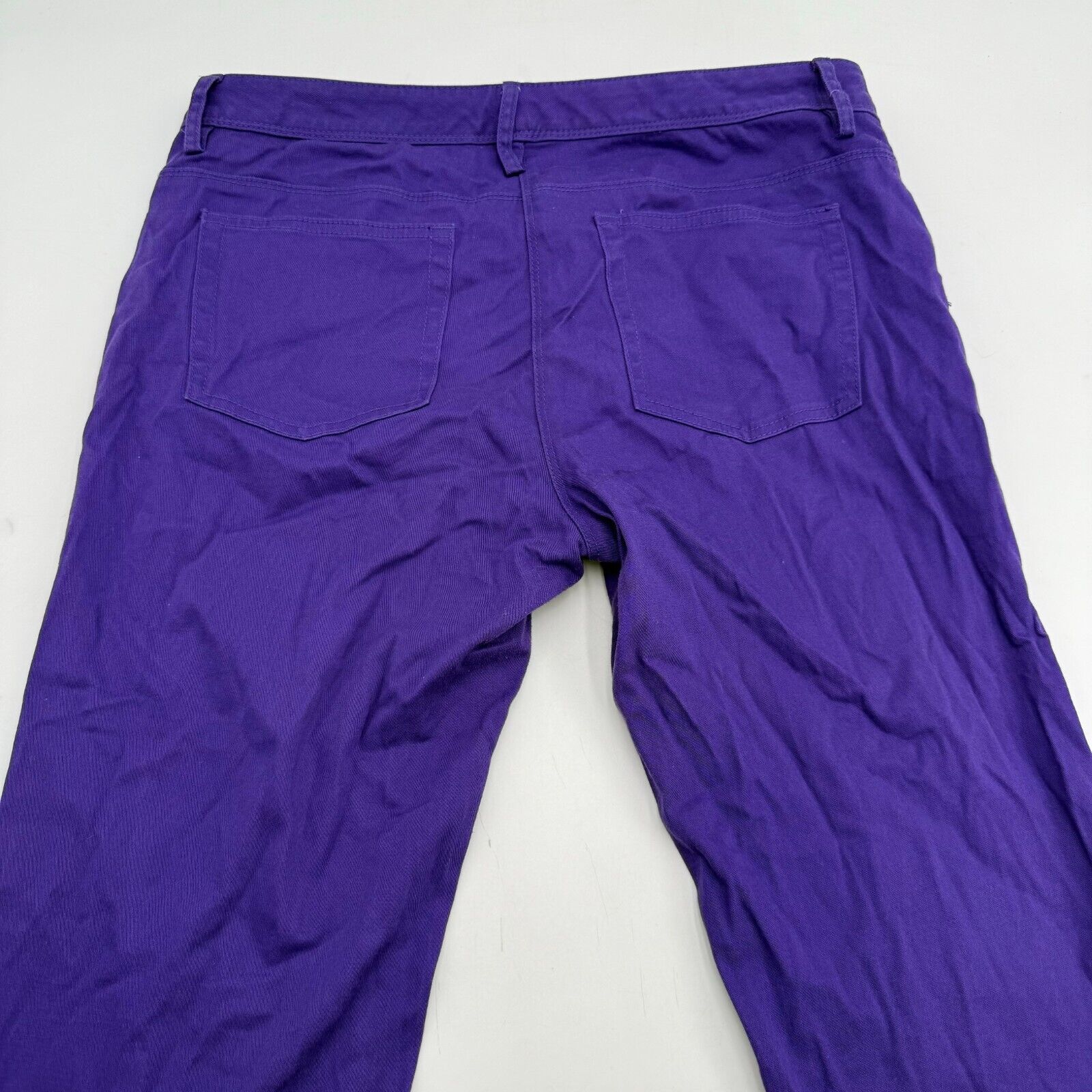 Chaus Womens Straight Mid Rise Stretch Denim Jeans Medium Wash Purple Size 10