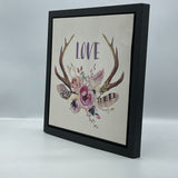 Decorative 11x11 “LOVE” Floral Elegant Design Plastic Framed Sign Wall Decor