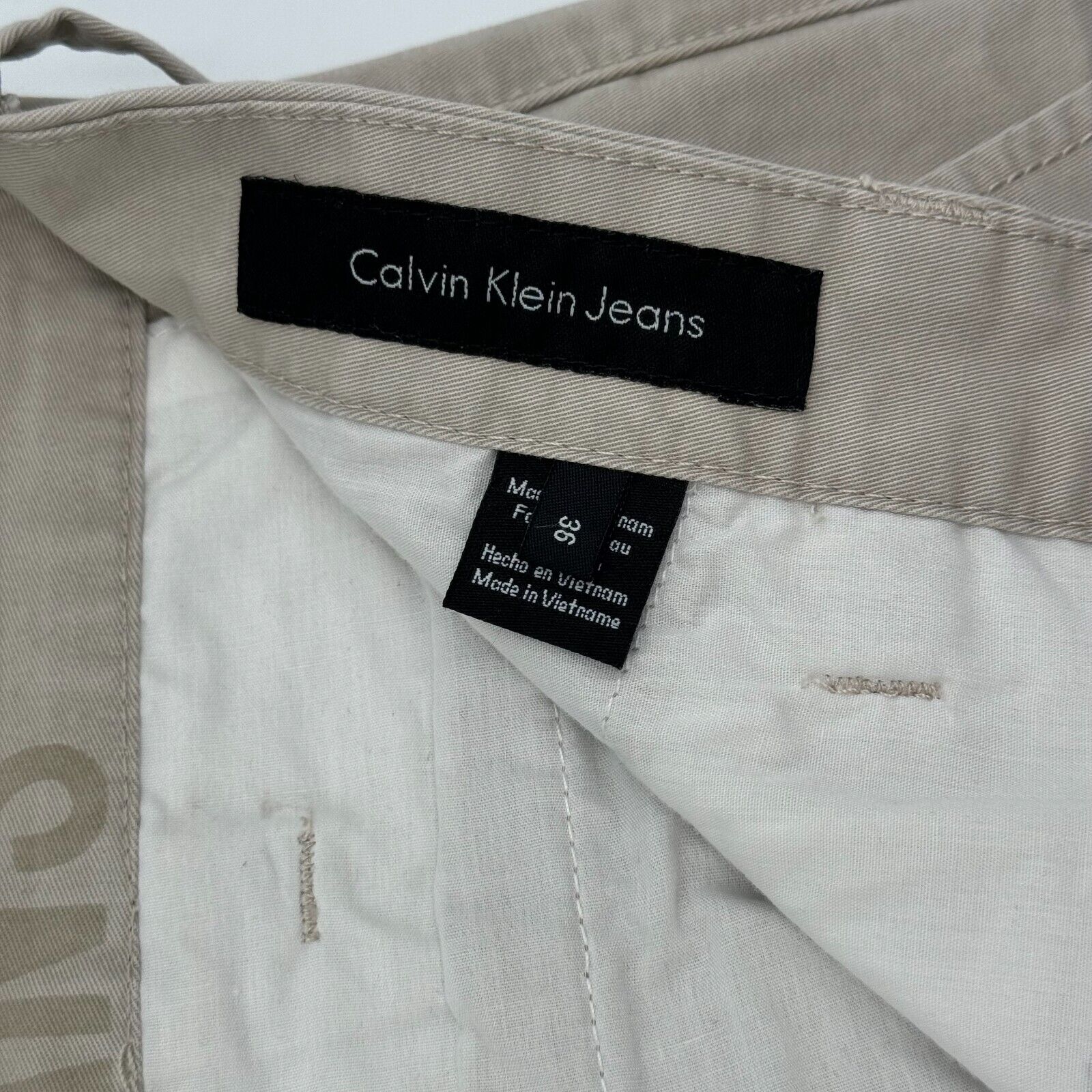 Calvin Klein Jeans Khaki Chino Tan Mens 36x32