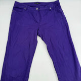 Chaus Womens Straight Mid Rise Stretch Denim Jeans Medium Wash Purple Size 10