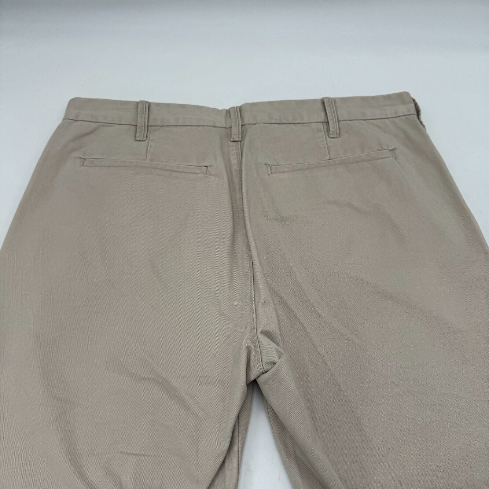 Calvin Klein Mens Herringbone Straight Flat Front Chino Pants Tan Size 36x32