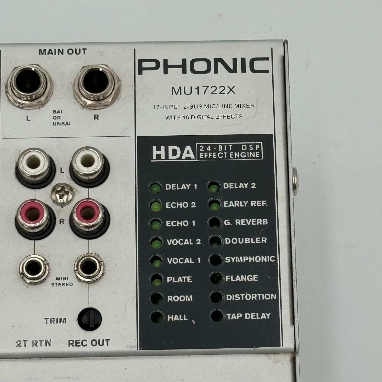 PHONIC MU1722X 17- INPUT 2-BUS MIC/LINE MIXER WITH 16 DIGITAL EFFECTS Grey 12x14