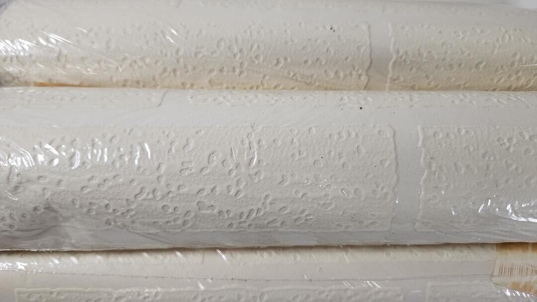 Lot of 5 HaokHome ZZ-03 Vinyl Faux White Brick Wallpaper Rolls 10.05M x 0.53M