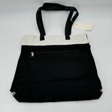 Water Repellent Rugged Polyester Canvas Tote Bag Black & White Proverbs NWT