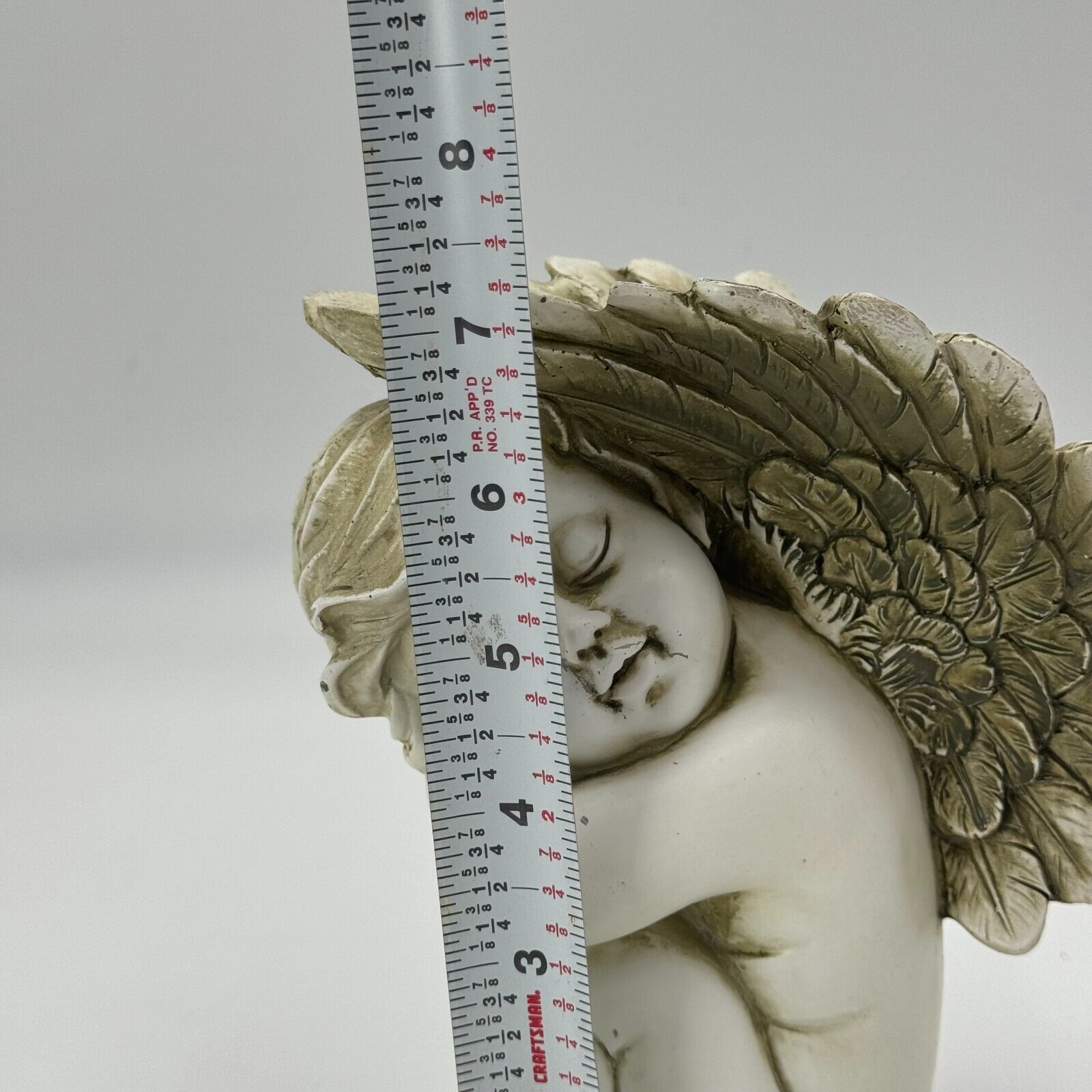 Northlight 7in Small Charming Sleeping Cherub Angel Statue Gray Outdoor Garden