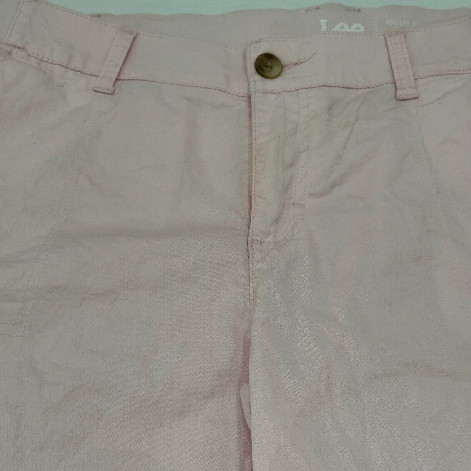 Lee Regular Fit Mid Rise Shorts Pink Ultra Comfort Style Junior Size 10 M NWT