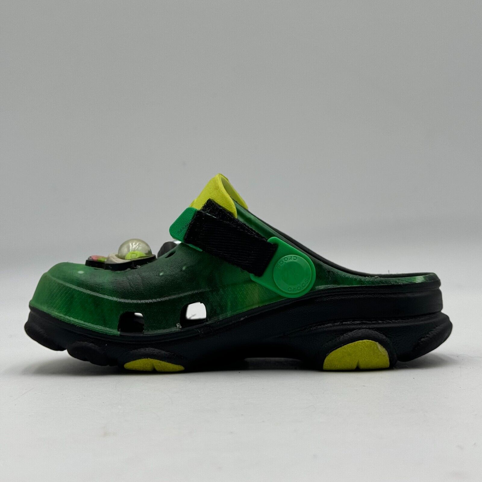 CROCS X Ron English Area 54 All Terrain Glow Green Alien UFO Rare Toddler Size 9