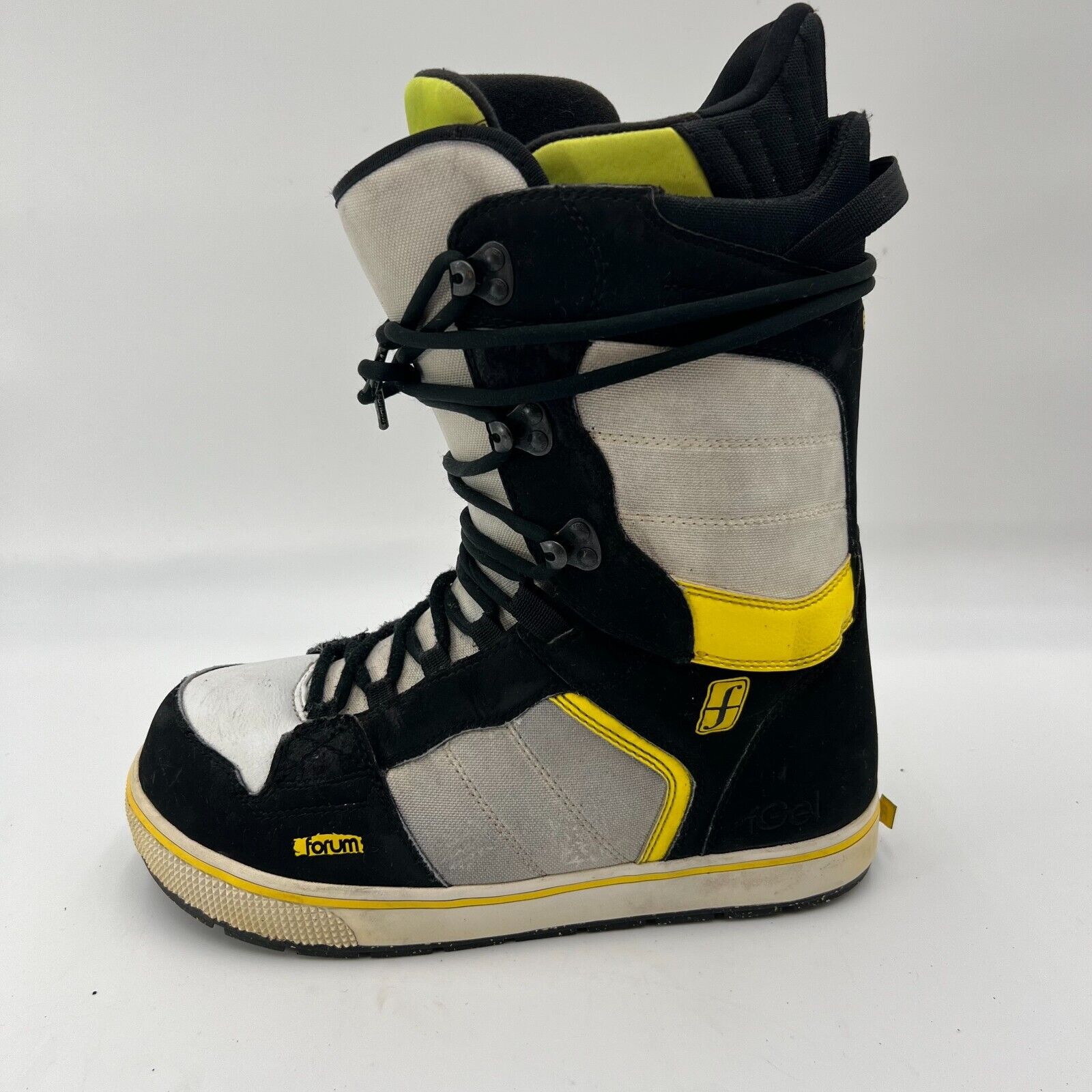 Forum Custom Escape Snowboard Lace Boots inSlick fGel Neon Yellow Mens Size 10