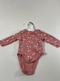 Old Navy Baby Girls Pink with White Hearts One-Piece Size 3-6M