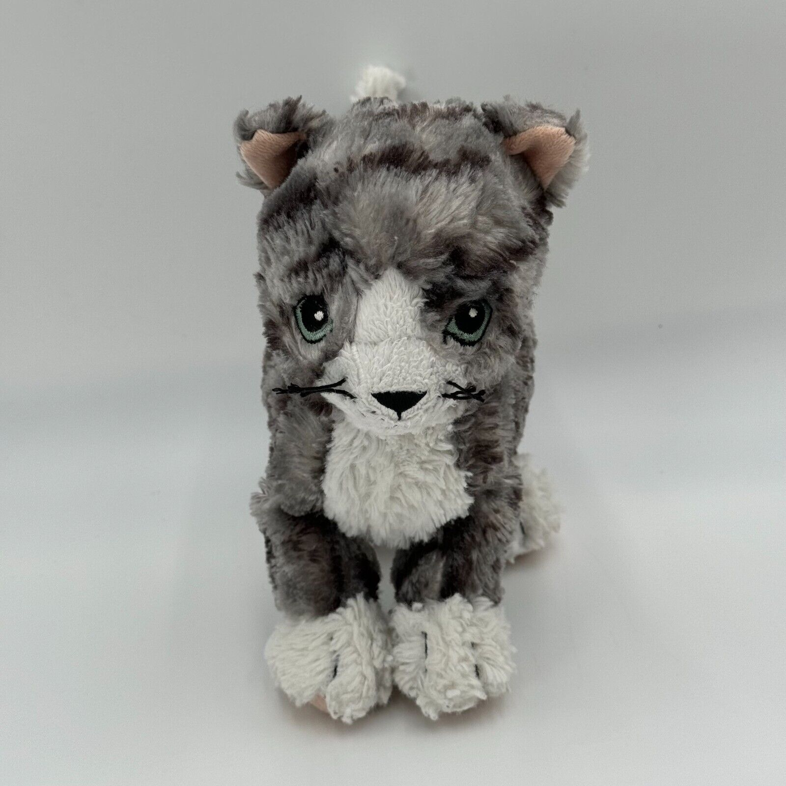 IKEA Lilleplutt Kitty Cat 8" Plush Stuffed Animal Gray Black White Tabby