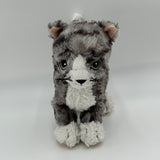 IKEA Lilleplutt Kitty Cat 8" Plush Stuffed Animal Gray Black White Tabby