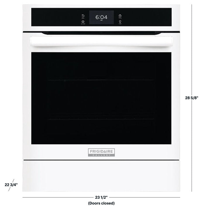 Frigidaire - Built-In Single Electric Wall Oven w/ Air Fry - White GCWS2438AW