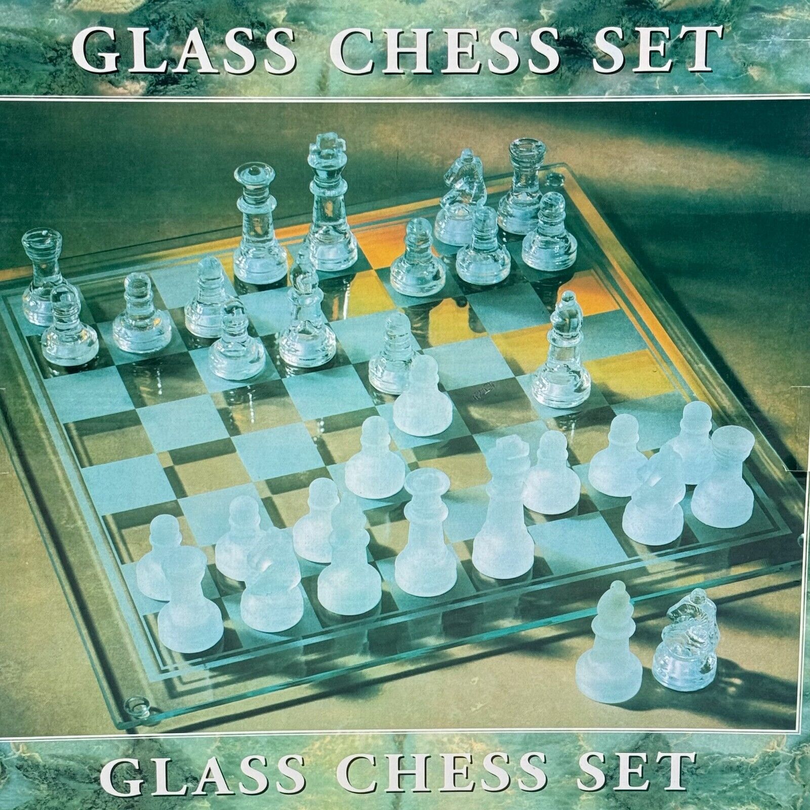 Glass Chess Set (pieces only, no board) Frosted & Clear