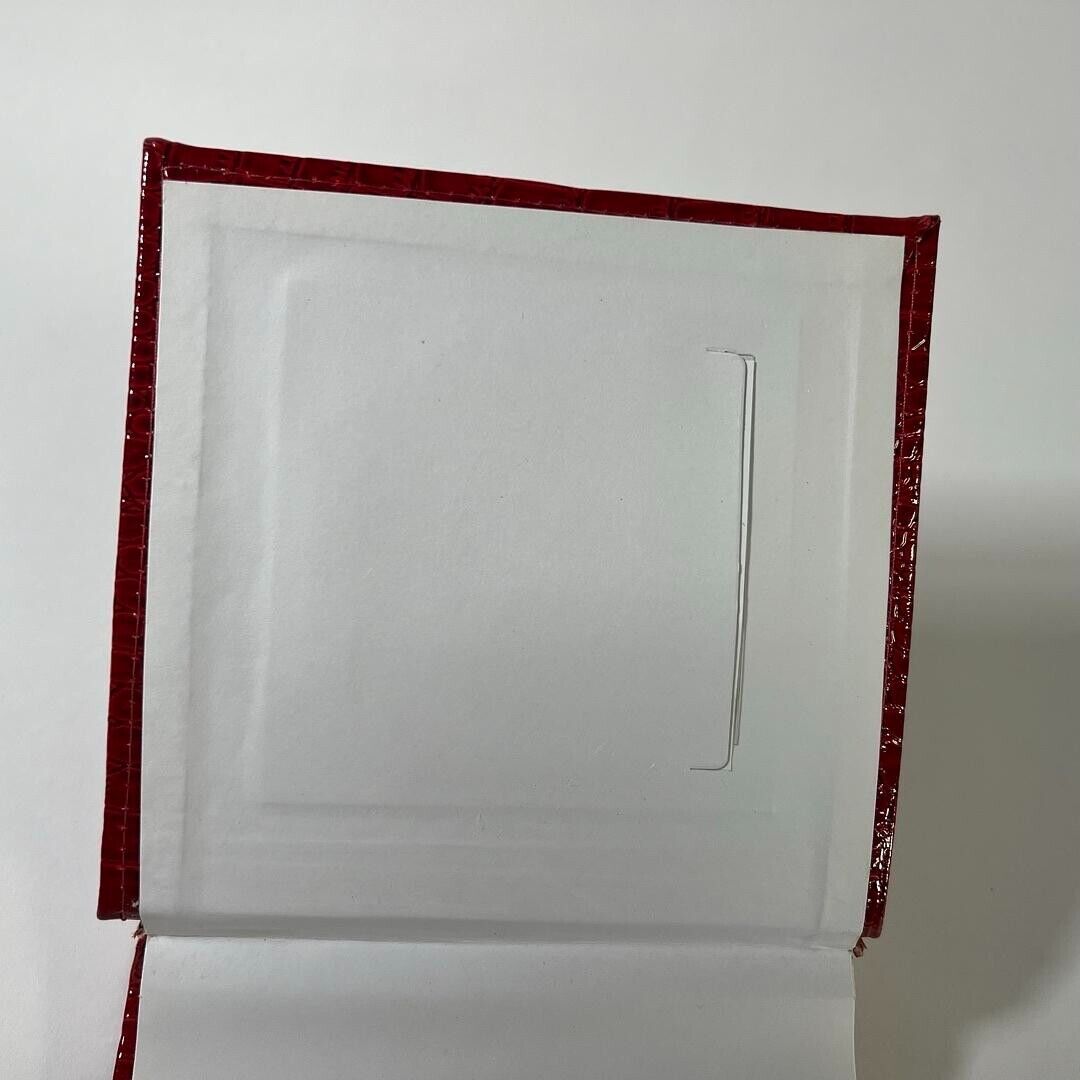 Red Leather Photo Album 89 4x6 Photos with Memo and 3x3 Cover Photo