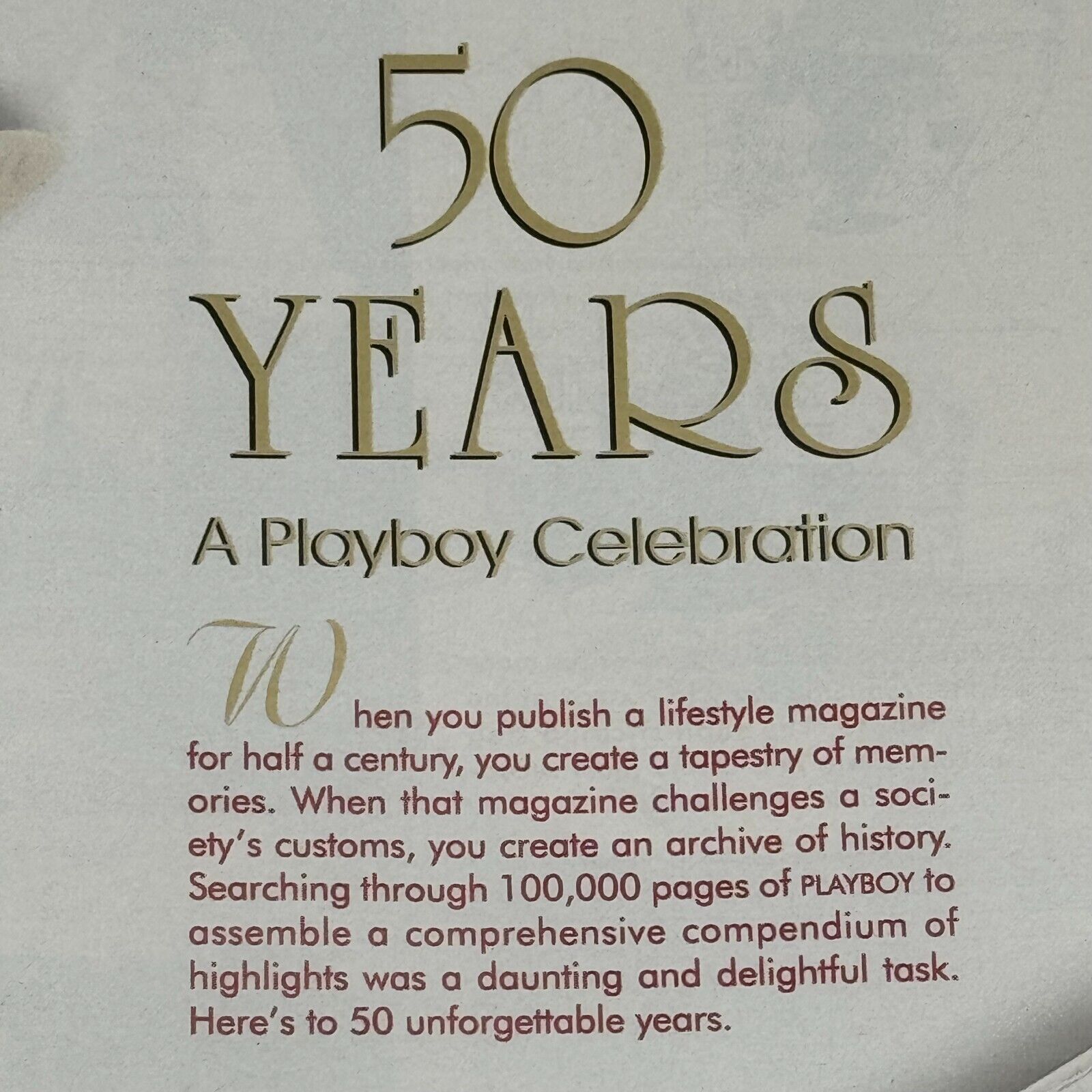 Playboy 50th Anniversary Issue Rare Sealed Collector’s Edition CD Cover Girl