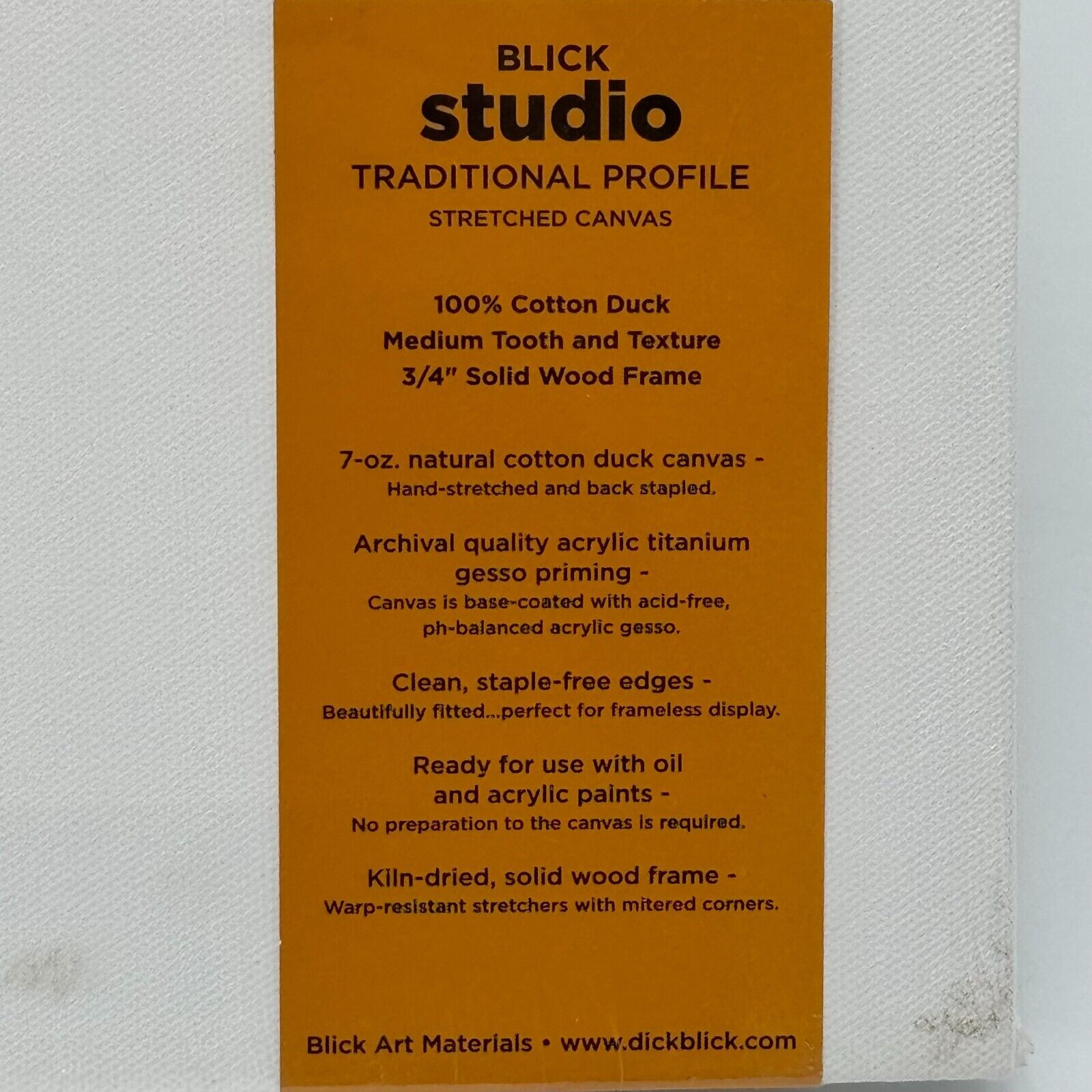 Blick Studio Stretched Cotton Canvas - 9" x 12", 3/4" Traditional Profile