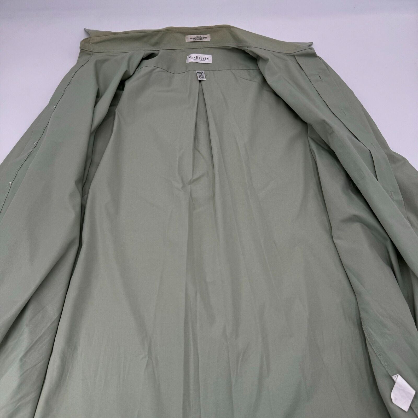 Van Heusen Green Long Sleeve Button Up Shirt Mens XL 17in