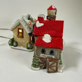 Vintage Light Up Houses 5x5" Set of 2 - Christmas Decorations