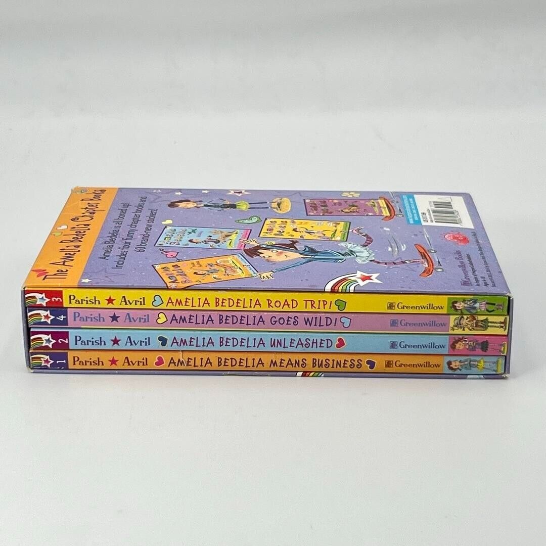 Amelia Bedelia by Herman Parish 1-4 Chapter Fiction Box Set - With 60 Stickers